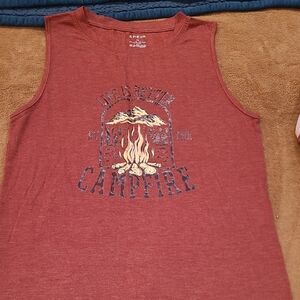 SHEIN Rust Red Top Life Is Better By The Campfire
